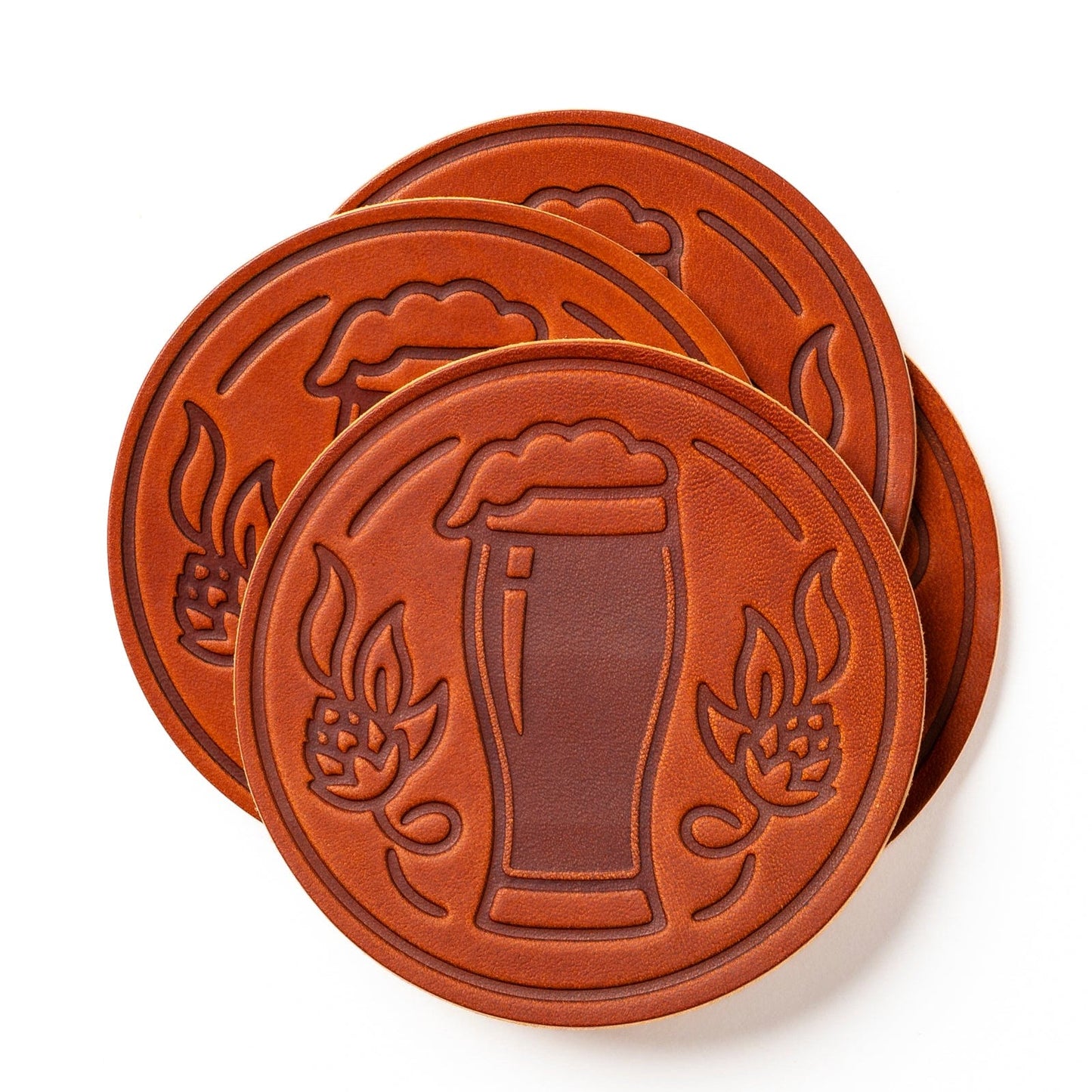 Leather Coasters 4 Pack - Stout