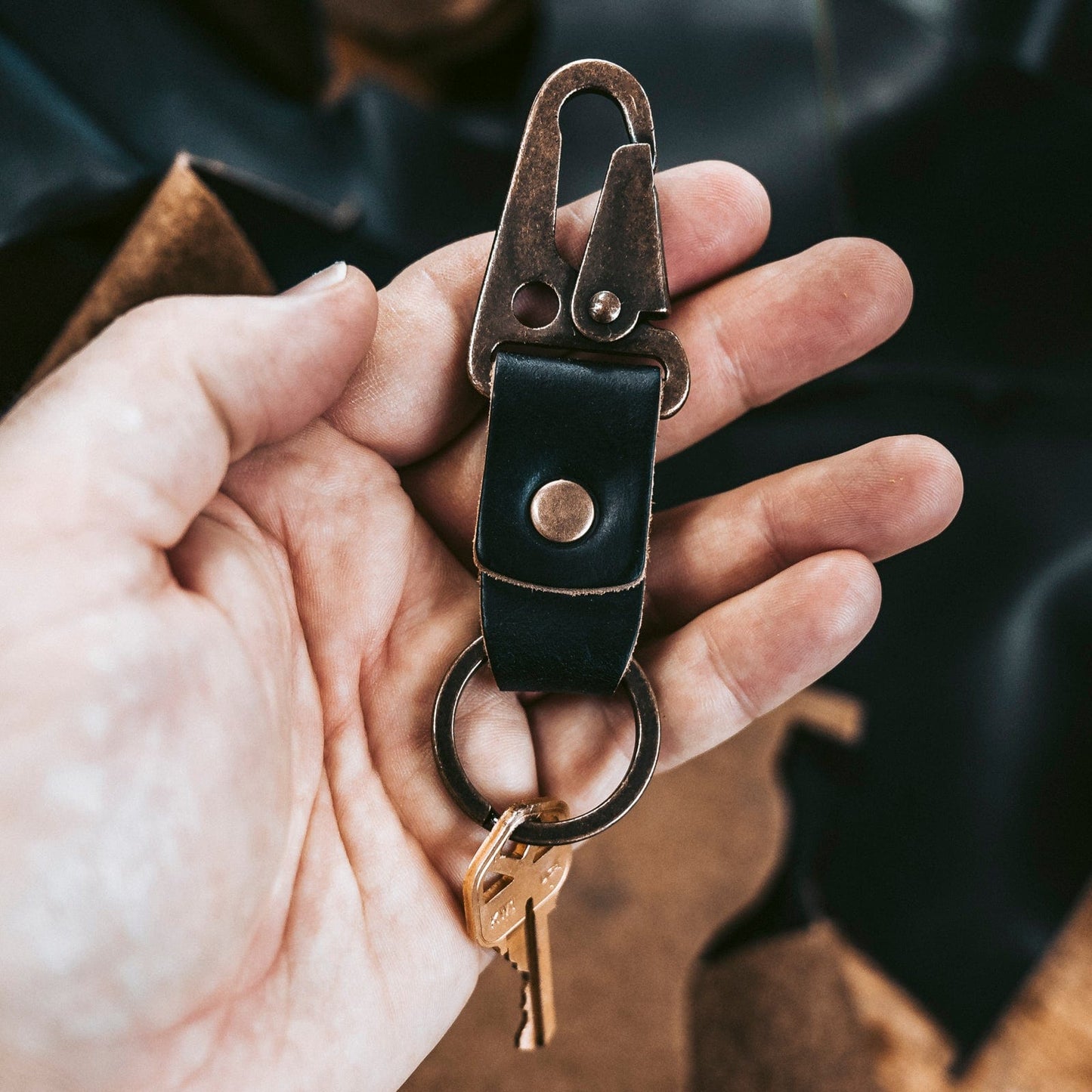 Leather Clip Keychain