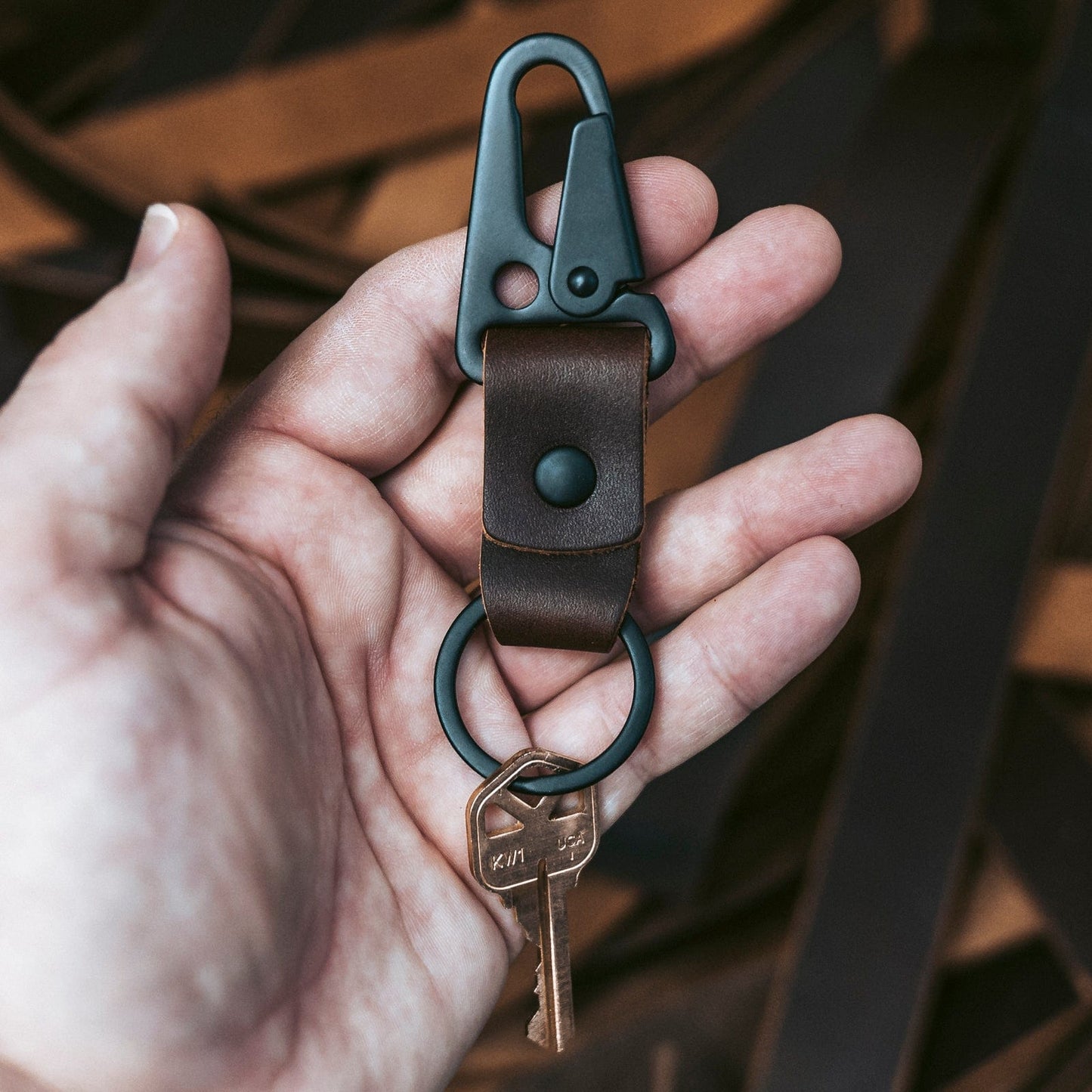 Leather Clip Keychain
