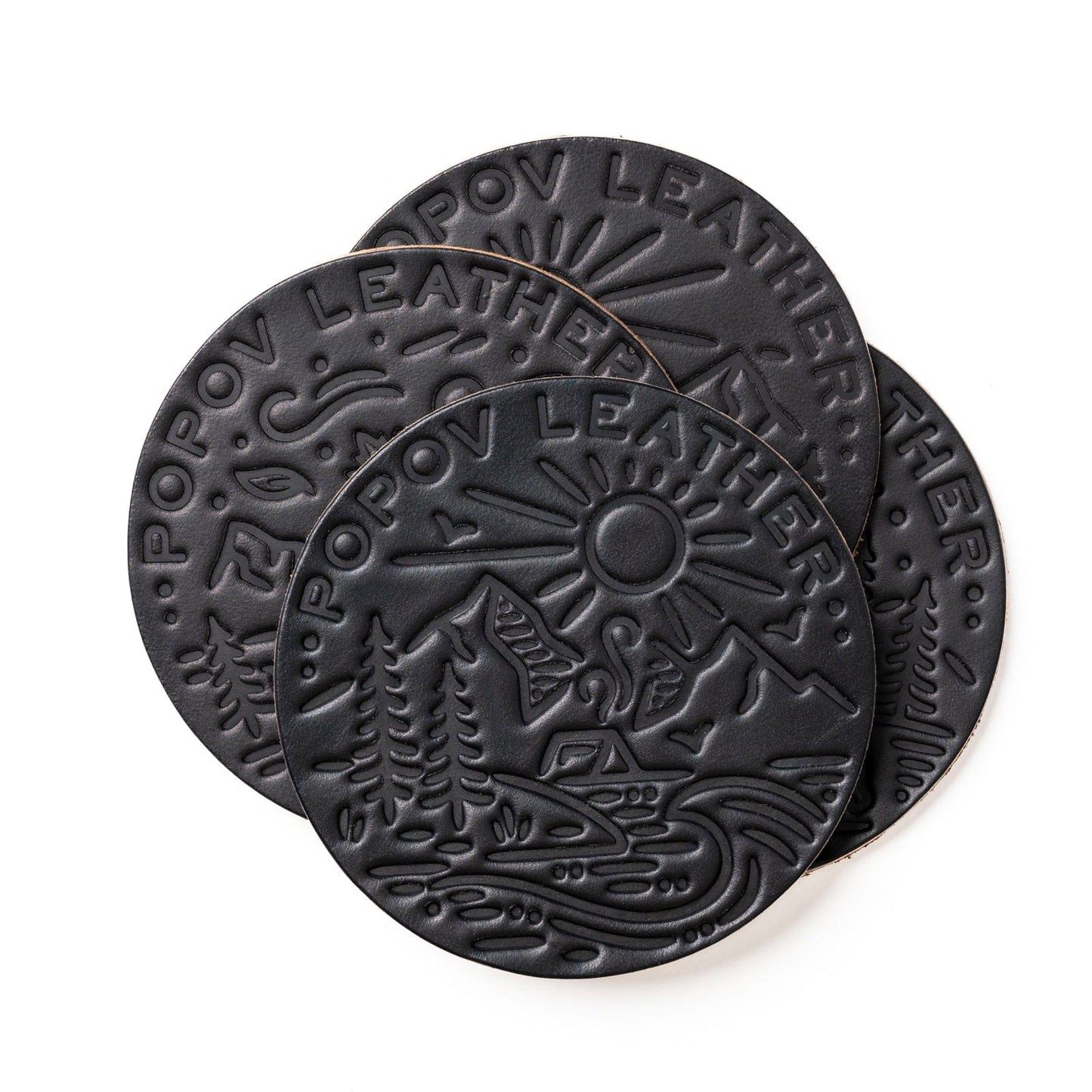 Leather Coasters 4 Pack - 4 Seasons