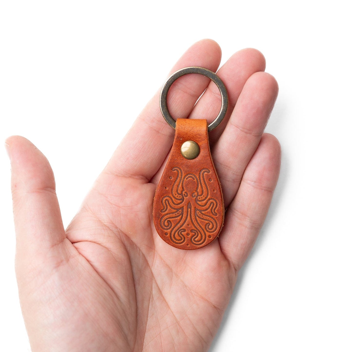 Leather Keyfob - Kraken