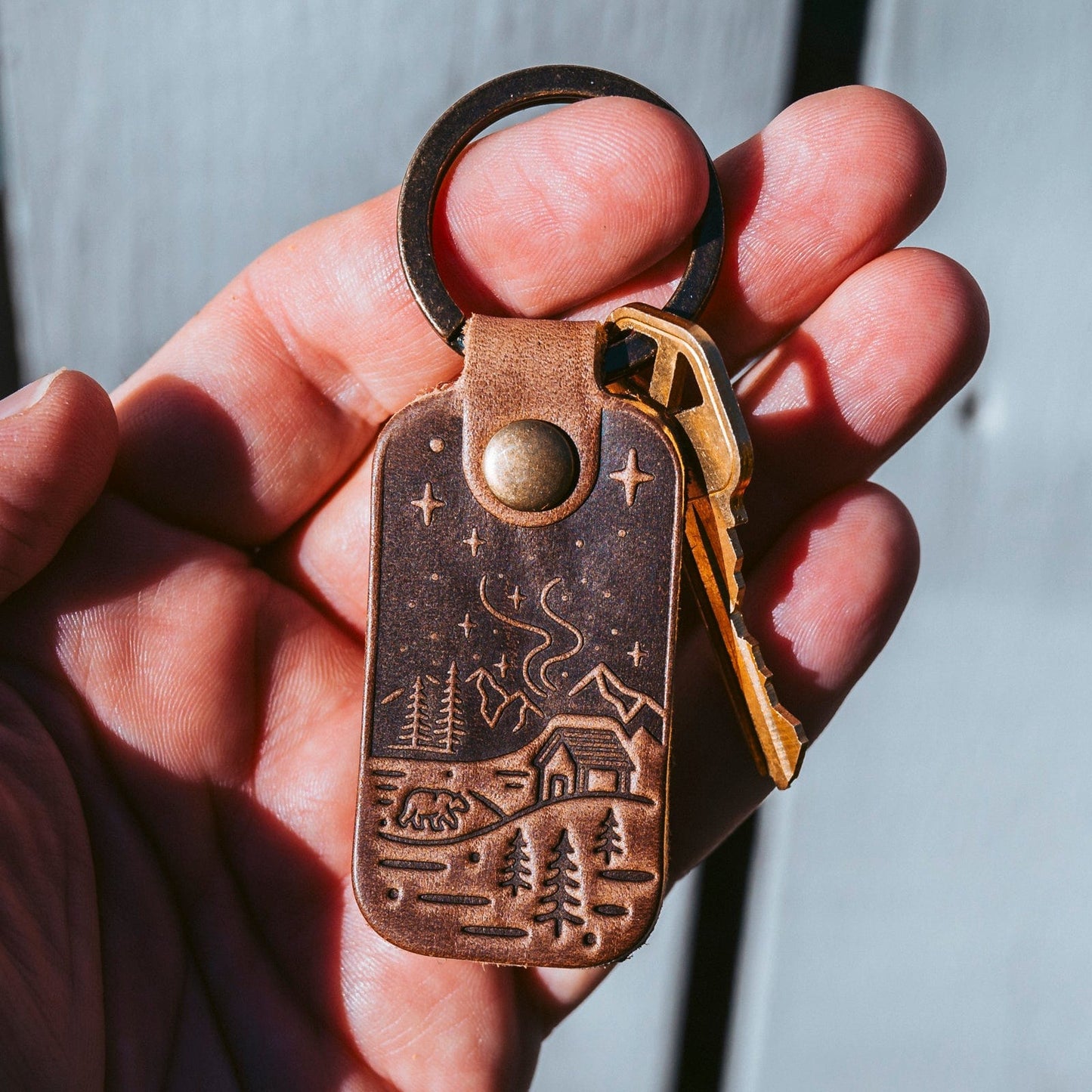 Leather Keyfob - Northern Lights
