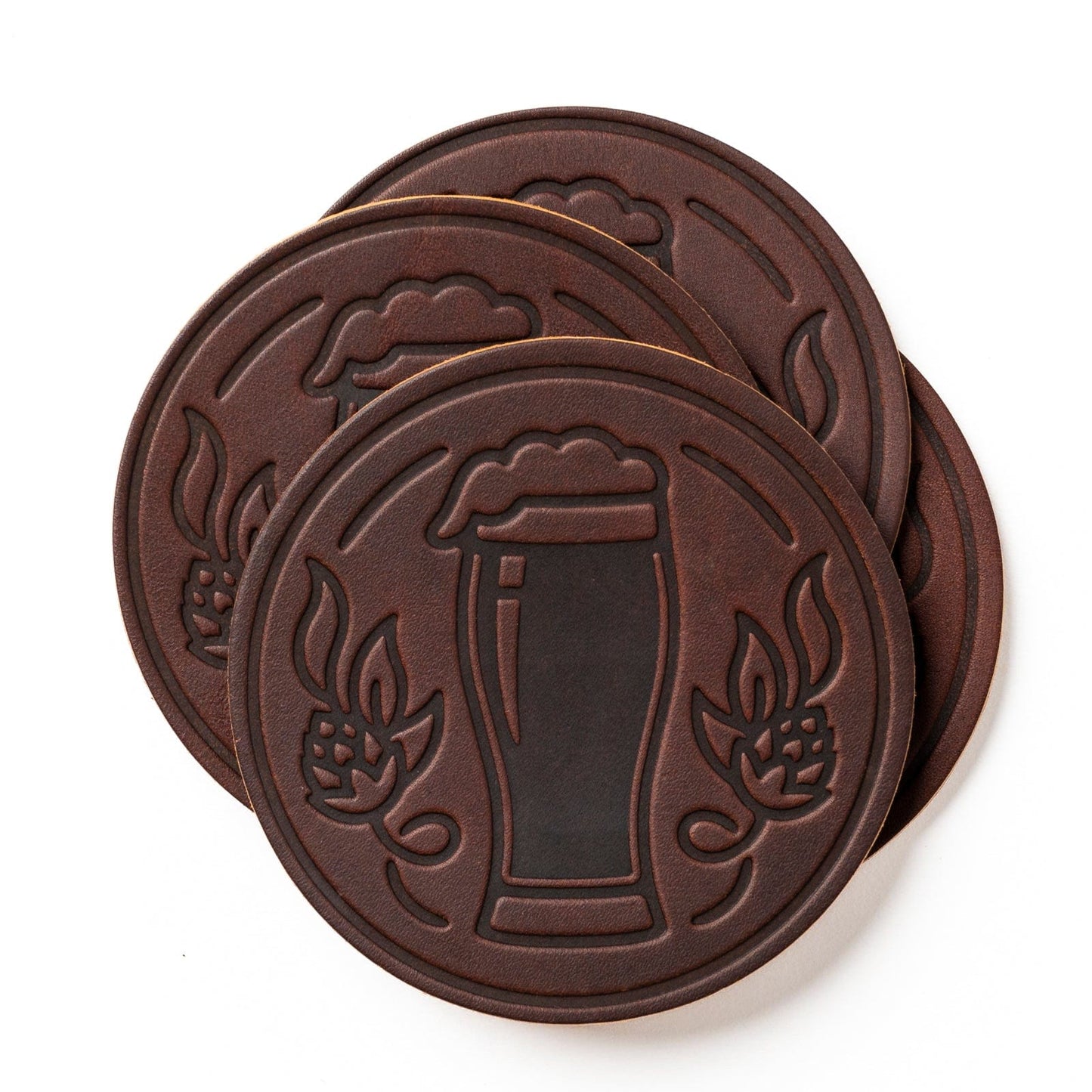 Leather Coasters 4 Pack - Stout