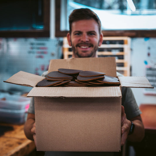 The Bulk Box: 250 Handmade Leather Coasters